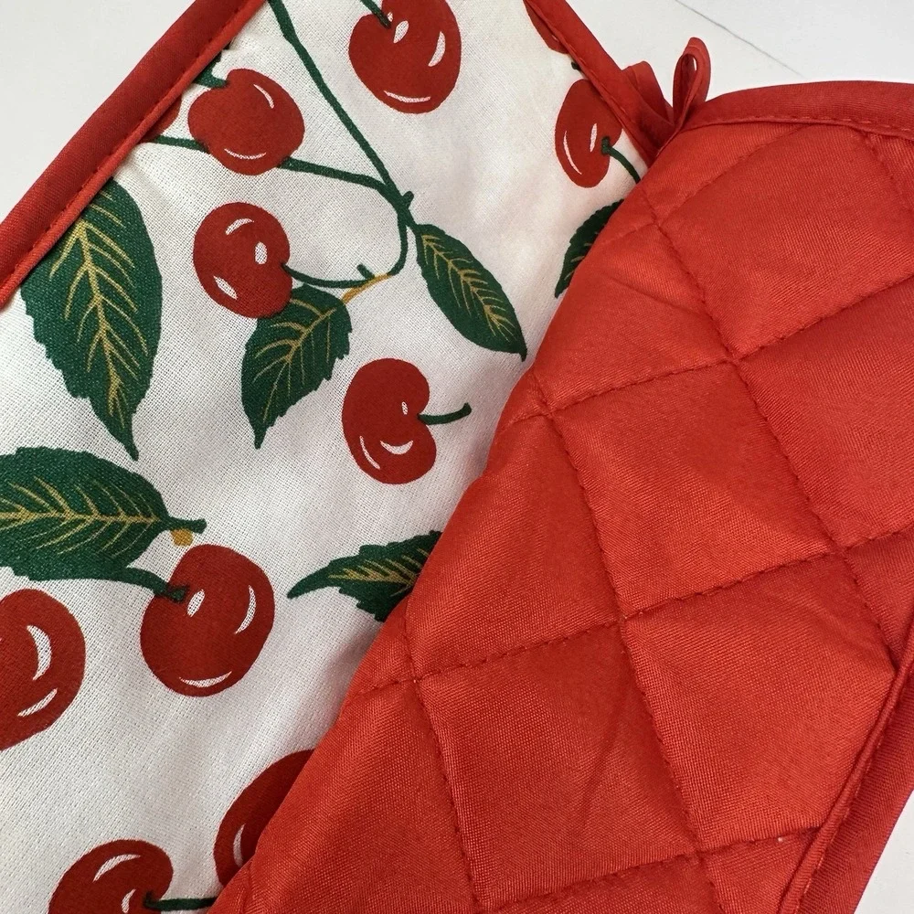 Cherry Kitchen Bundle Set Towels Oven Mitt Pot Holders Cute